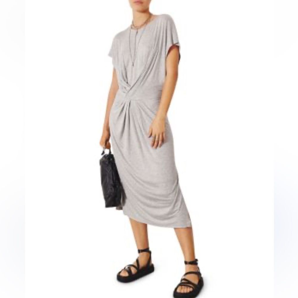 NWT ba&sh Tisha Twisted T-Shirt Dress Gray Bash size 3/ US Large